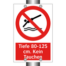 Tiefe 80-125 cm. Kein Tauchen