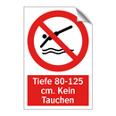 Tiefe 80-125 cm. Kein Tauchen
