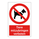 Tiere mitzubringen verboten