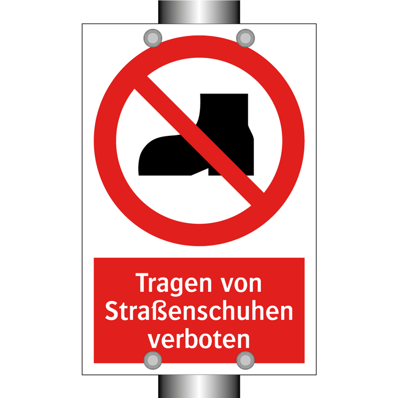 Tragen von Straßenschuhen verboten