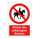 Verbot des unbefugten Reitens