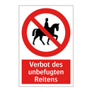 Verbot des unbefugten Reitens