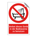 Verbot dieses Gerät in der Badewanne zu benutzen