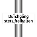 Durchgang stets freihalten