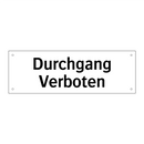 Durchgang Verboten