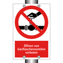 Öffnen von Gasflaschenventilen verboten