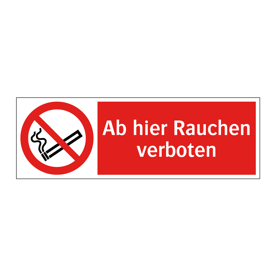Kauf Ab hier Rauchen verboten schild | SignOnline | DE-P6552