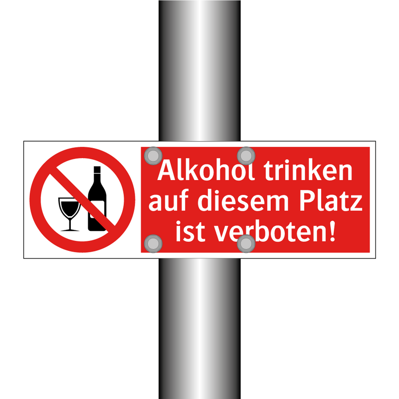 Alkohol trinken auf diesem Platz ist verboten!