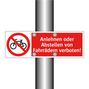Anlehnen oder Abstellen von Fahrrädern verboten!