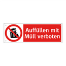 Auffüllen mit Müll verboten