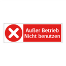 Außer Betrieb Nicht benutzen