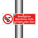 Bewegliche Maschinen nicht reinigen oder ölen