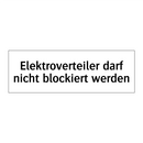 Elektroverteiler darf nicht blockiert werden