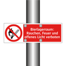 Bierlagerraum: Rauchen, Feuer und offenes Licht verboten