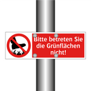 Bitte betreten Sie die Grünflächen nicht!