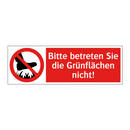Bitte betreten Sie die Grünflächen nicht!