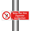 Bitte hier Ihre Zigarette auslöschen
