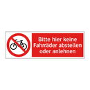 Bitte hier keine Fahrräder abstellen oder anlehnen