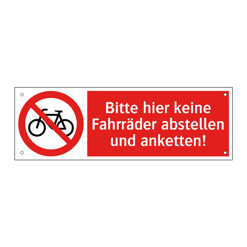Bitte hier keine Fahrräder abstellen und anketten!
