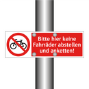 Bitte hier keine Fahrräder abstellen und anketten!