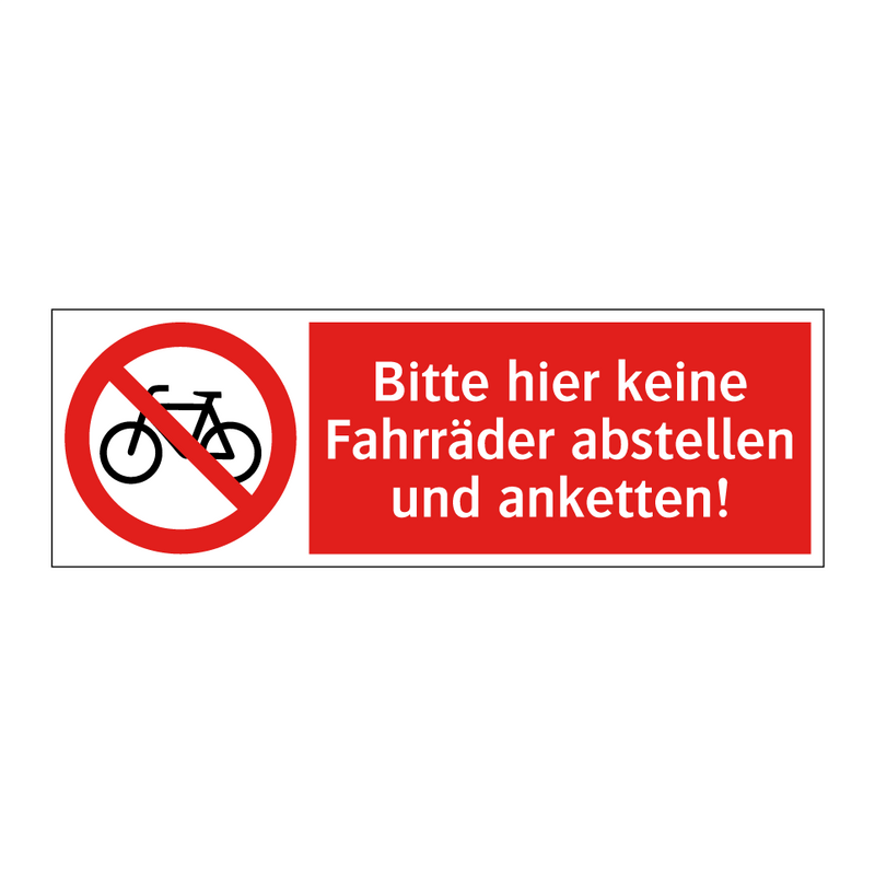 Bitte hier keine Fahrräder abstellen und anketten!