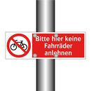 Bitte hier keine Fahrräder anlehnen