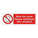 Bitte hier keine Plakate aufhängen oder ankleben