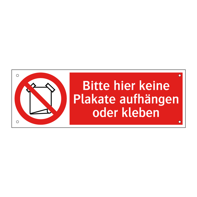 Bitte hier keine Plakate aufhängen oder kleben