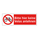 Bitte hier keine Velos anlehnen