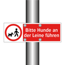 Bitte Hunde an der Leine führen
