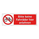 Bitte keine Fahrräder hier anlehnen