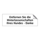 Entfernen Sie die Hinterlassenschaften Ihres Hundes - Danke