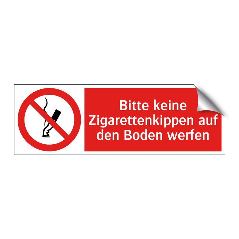 Bitte keine Zigarettenkippen auf den Boden werfen