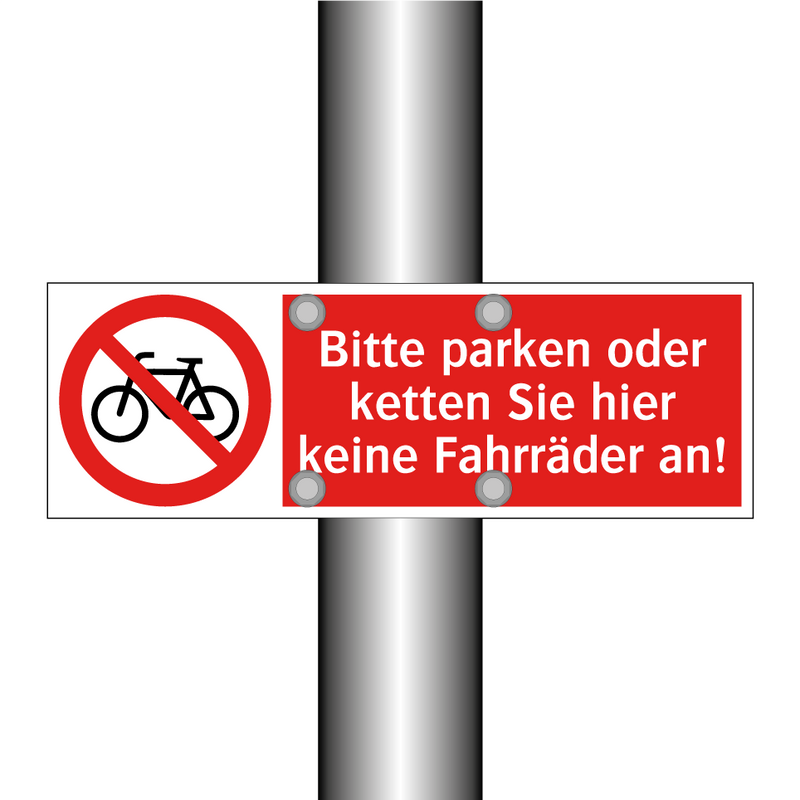 Bitte parken oder ketten Sie hier keine Fahrräder an!