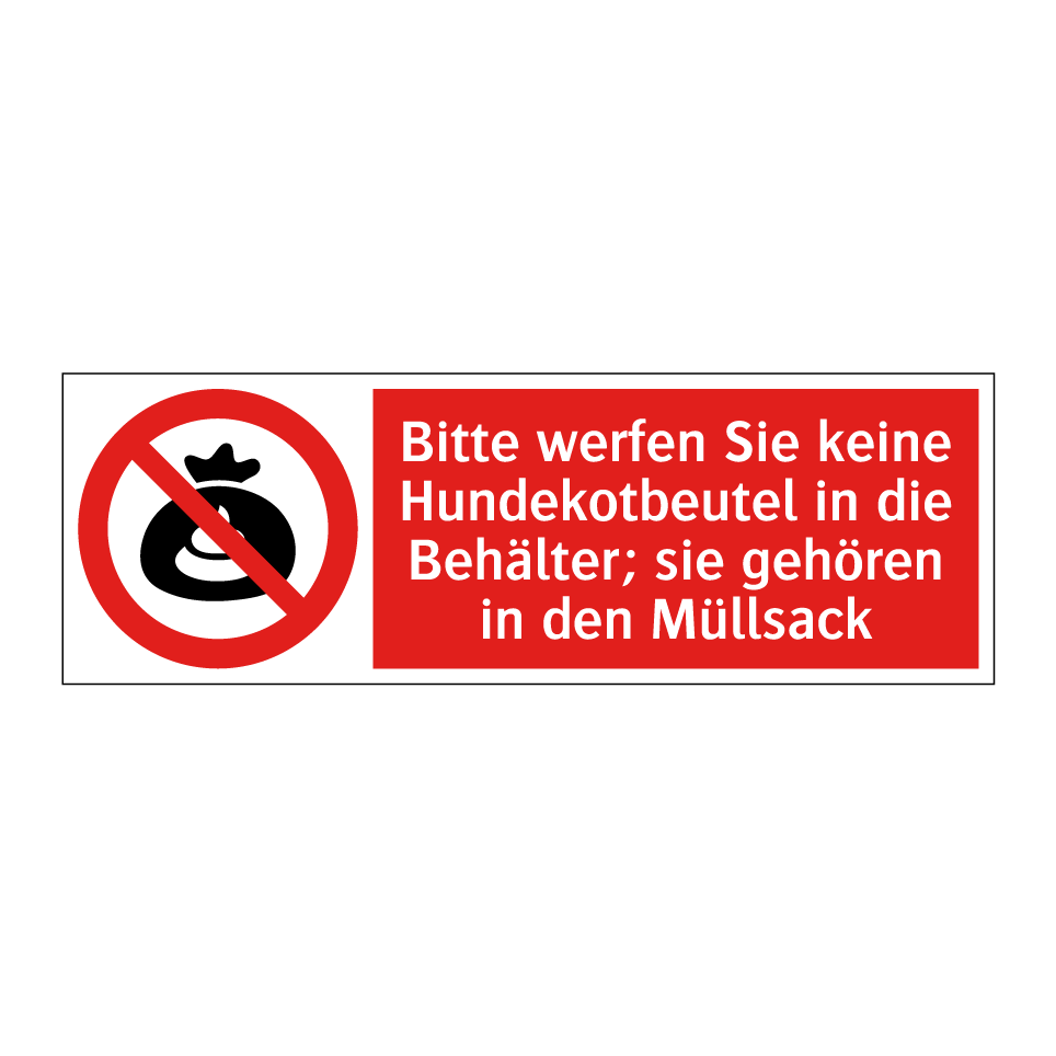 Aufkleber „Keine Hundekotbeutel Einwerfen“ – PVC-Vinyl 300x200mm, Wetterfest Für Draußen