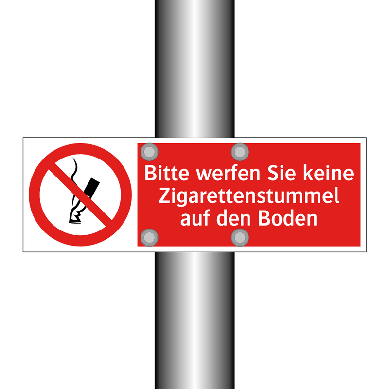 Bitte werfen Sie keine Zigarettenstummel auf den Boden