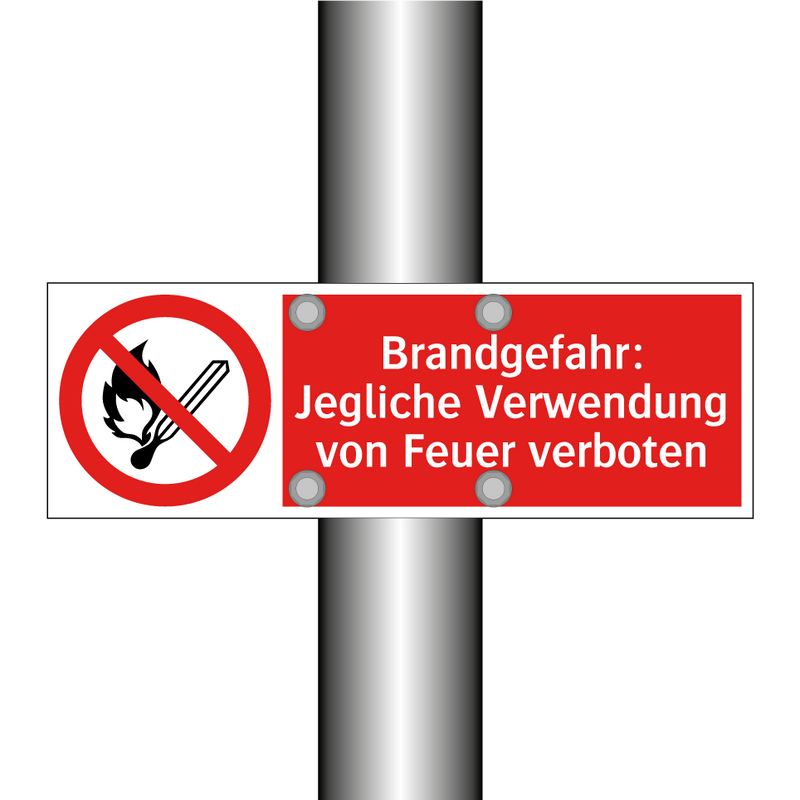 Brandgefahr: Jegliche Verwendung von Feuer verboten