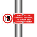 Brandschutztür! Verkeilen, Verstellen, Festbinden oder Ähnliches verboten