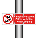 Camping verboten, Zelten verboten, Kein Camping