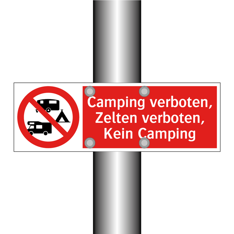 Camping verboten, Zelten verboten, Kein Camping