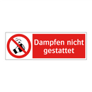 Dampfen nicht gestattet