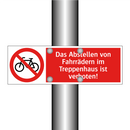 Das Abstellen von Fahrrädern im Treppenhaus ist verboten!