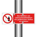 Das Befüllen von Lebensmittelbehältern mit gefährlichen Stoffen ist verboten