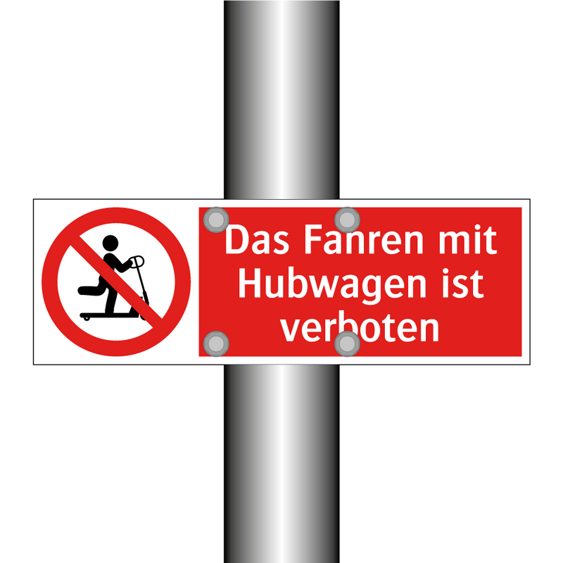 Das Fahren mit Hubwagen ist verboten