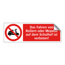 Das Fahren von Rollern oder Mopeds auf dem Schulhof ist verboten!