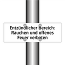 Entzündlicher Bereich: Rauchen und offenes Feuer verboten