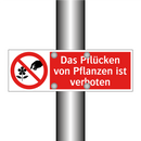 Das Pflücken von Pflanzen ist verboten