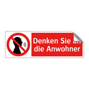 Denken Sie an die Anwohner