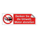Denken Sie an die Umwelt, Motor abstellen