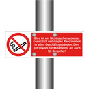 Dies ist ein Nichtrauchergebäude. Gesetzlich verhängtes Rauchverbot in allen Geschäftsgebäuden. Dies gilt sowohl für Mitarbeiter als auch für Besucher!